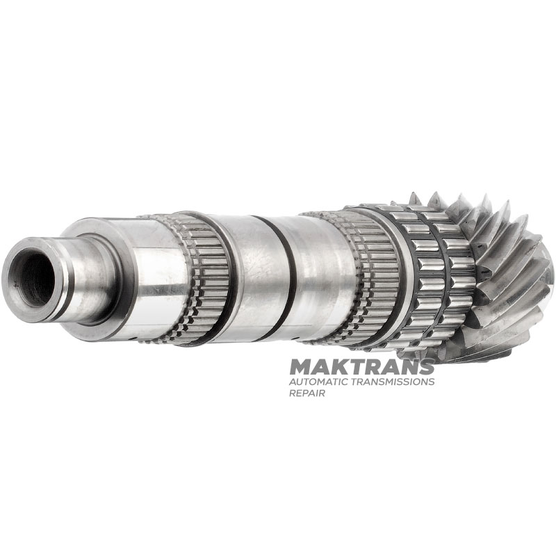 Output shaft No. 1 (1-2-5-6) GETRAG DCT250 — length 244 mm, 19 teeth on gear (ext.Ø 58.80 mm, 3 notches)