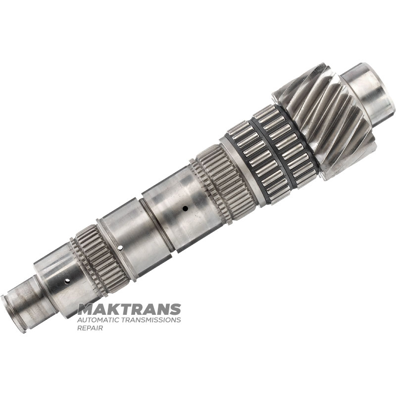 Output shaft No. 1 (1-2-5-6) GETRAG DCT250 — length 244 mm, 19 teeth on gear (ext.Ø 58.80 mm, 3 notches)