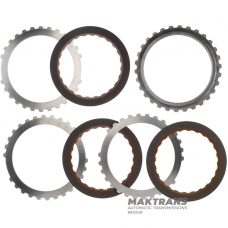 Inremediate Brake Steel and Friction Disc Set FORD 5R110W 5C3Z-7B442-AA, 5C3Z-7B164-AA, 5C3Z-7B066-BA — 3 friction discs (24 teeth per disc), total set thickness 28.85 mm