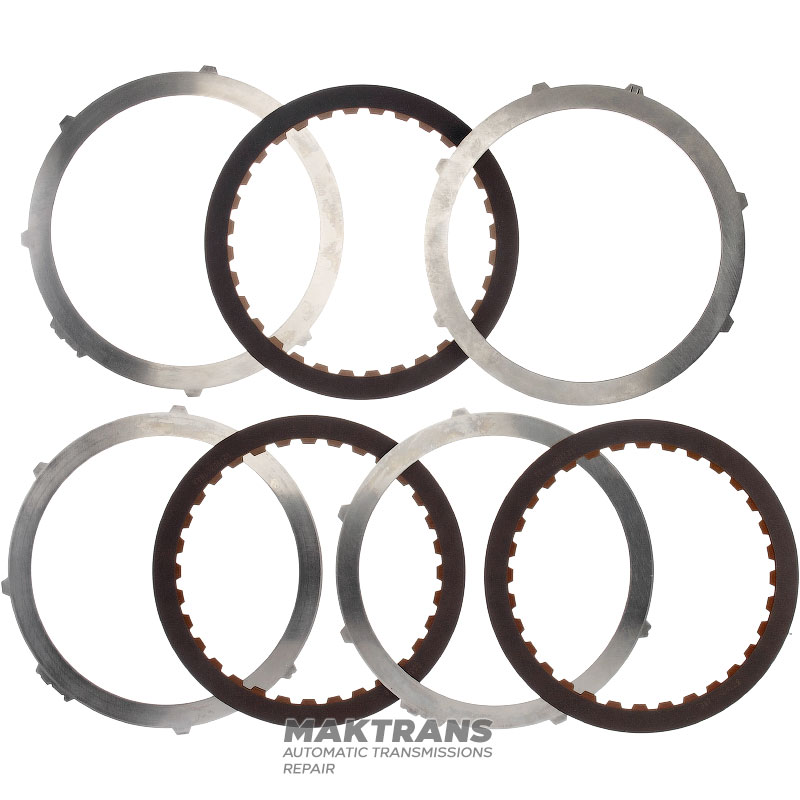 Set of steel and friction discs OVERDRIVE Brake FORD 5R110W 3C3Z-7B442-AA, 3C3Z-7B164-AA, 3C3Z-7R411-AB — 3 friction discs (32 teeth per disc), total thickness of the set 20.25 mm