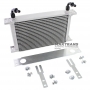 Universal oil radiator 21-row thread pitch 9/16"x18 Fitting AN6 Complete with fastening, fittings for connection.