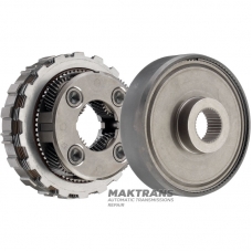 Rear planetary gear - 4 satellites (32 teeth per satellite, outer diameter 50.60 mm), 6 friction discs, ring gear 98 teeth