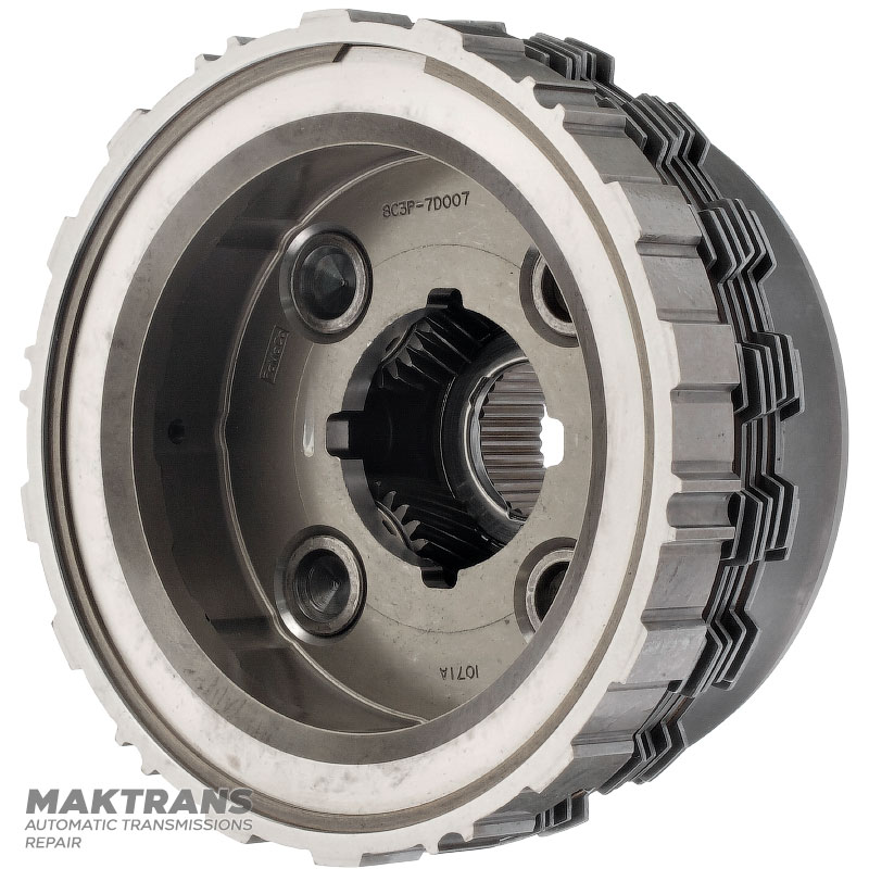 Rear planetary gear - 4 satellites (32 teeth per satellite, outer diameter 50.60 mm), 6 friction discs, ring gear 98 teeth