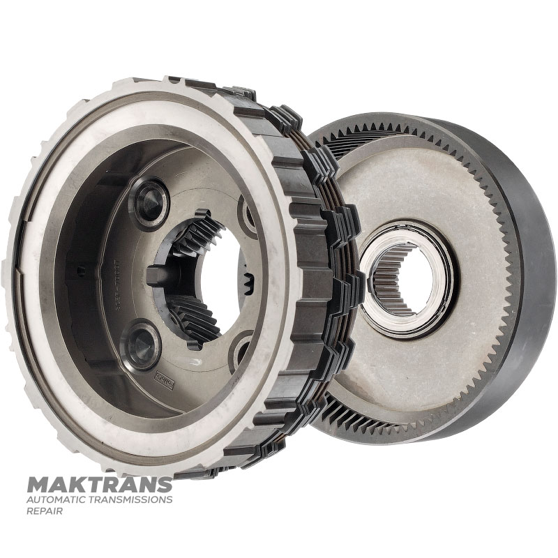 Rear planetary gear - 4 satellites (32 teeth per satellite, outer diameter 50.60 mm), 6 friction discs, ring gear 98 teeth