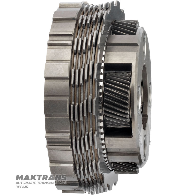 Rear planetary gear - 4 satellites (32 teeth per satellite, outer diameter 50.60 mm), 6 friction discs, ring gear 98 teeth