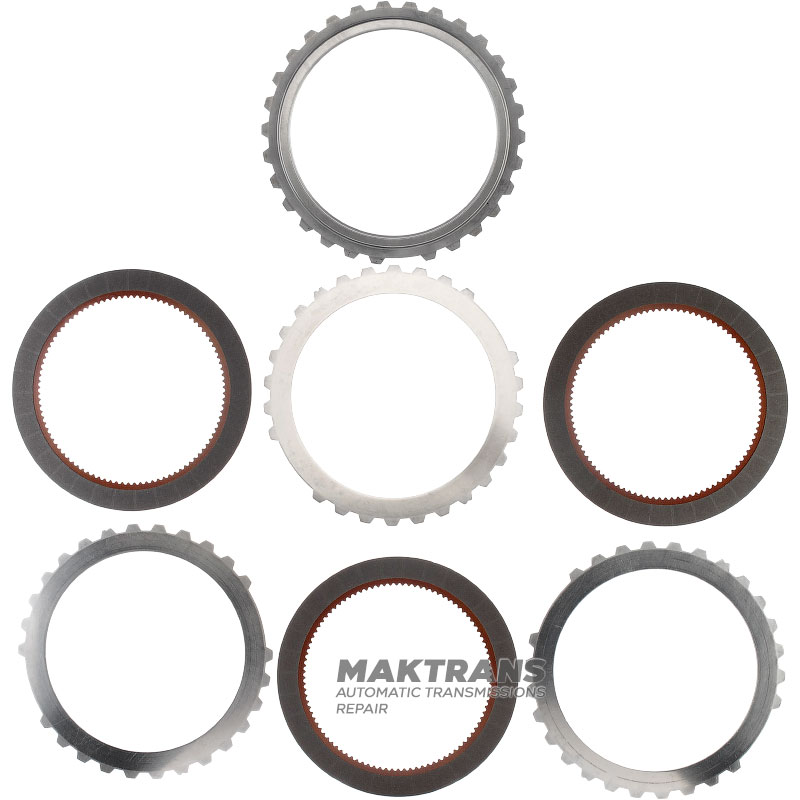 Set of steel and friction discs Inremediate Brake FORD 5R110W 5C3Z-7B442-AA, 5C3Z-7B164-AA - 3 friction discs (96 teeth per disc), total thickness of the set 28.85 mm