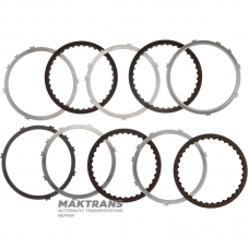 Set of steel and friction discs Hyundai / KIA A6GF1 45670-26600 - total thickness of the set 19 mm, (4 friction discs, thickness of the support disc 2.50 mm, thickness of the steel disc 2.05 mm)