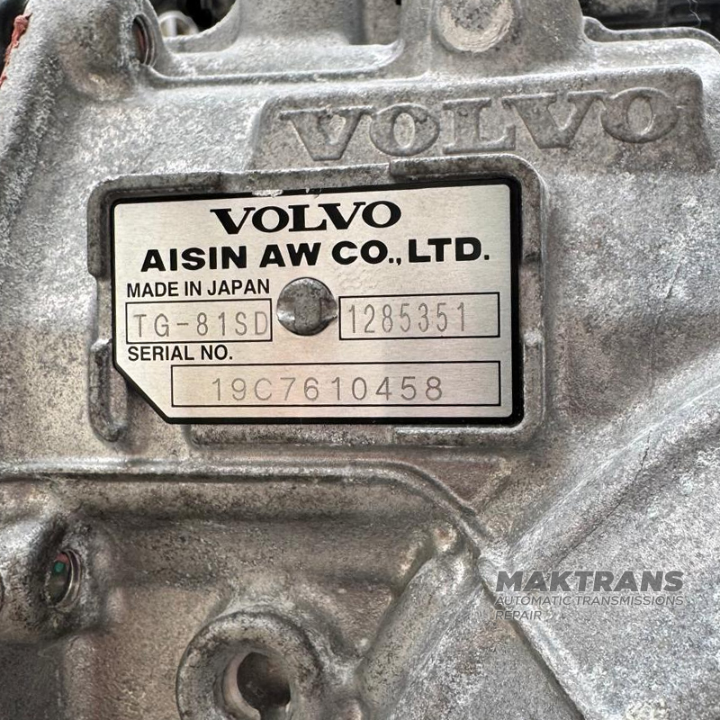 New automatic transmission (assembled) FWD Aisin Warner TG-81SD (AWF8G55) — VOLVO 1285351 (XC60, XC90, 2.0 T6 T8 HYBRID), with START-STOP system