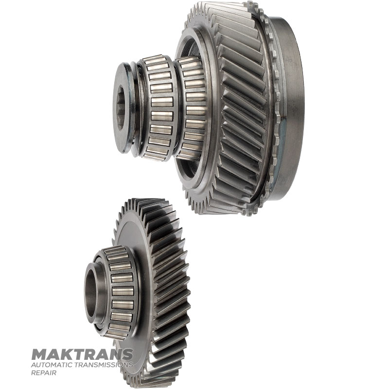 Set of helical gears for differential drive VAG 01M, 01N, 01P — 44 teeth (outer Ø 118.70 mm), 45 teeth (outer Ø 124.70 mm), ring gear (non-removable) 57 teeth