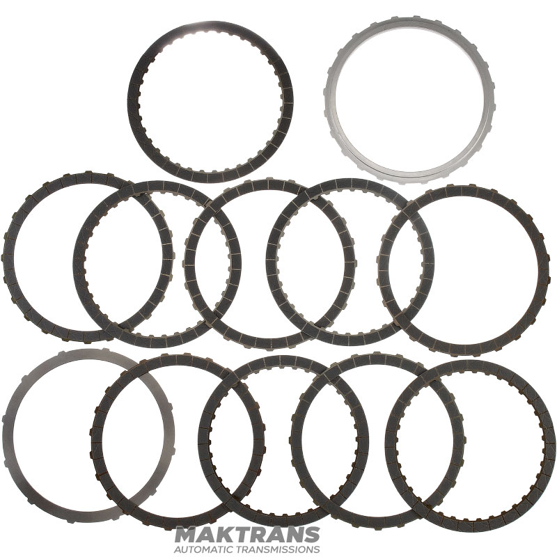 Set of steel and friction discs 2-6 Clutch GM 6L45, 6L50 - 5 (internal) x 5 (external) single-sided friction discs, (total thickness of the set 28.45 mm)
