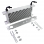 Universal oil radiator 15-row thread pitch 9/16"x18 Fitting AN6 Complete with fastening, fittings for connection.