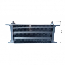 Universal oil radiator 15-row thread pitch 9/16"x18 Fitting AN6 Complete with fastening, fittings for connection.