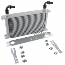 Universal oil radiator 21-row thread pitch 3/4"x16 Fitting AN8 Complete with fastening, fittings for connection.