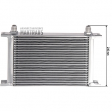 Universal oil radiator 21-row thread pitch 3/4"x16 Fitting AN8 Complete with fastening, fittings for connection.