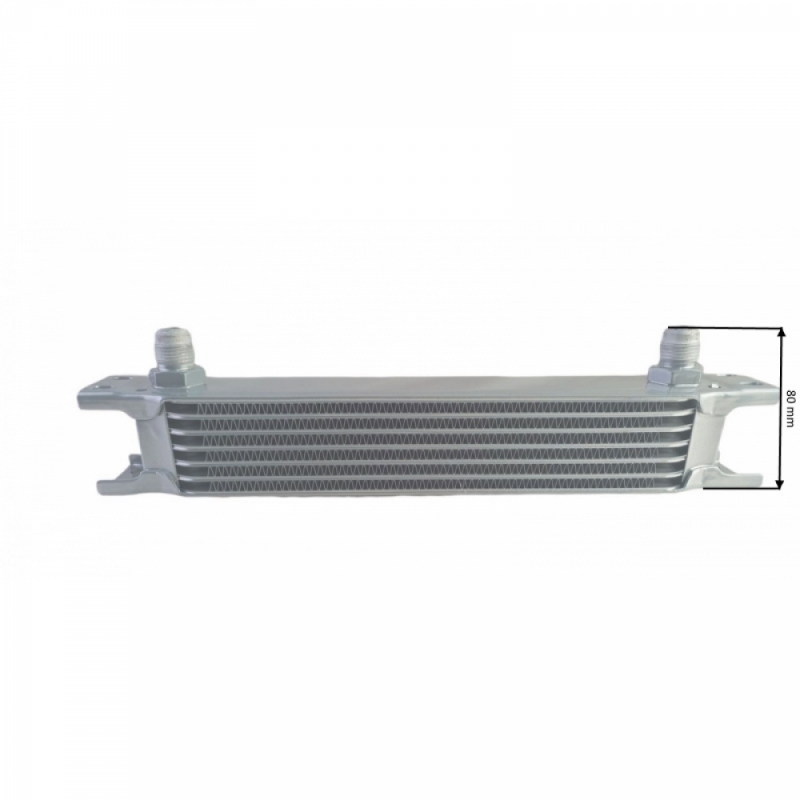 Universal oil radiator 6-row 3/4"x16 Fitting AN8 complete with fastening, fittings for connection.