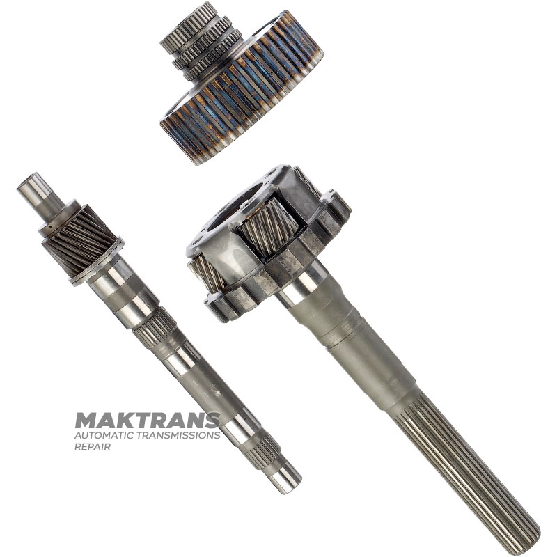 Rear planetary gear / output shaft (shaft length 272 mm) TOYOTA A750E 3571360050, 3576060071, 3507760010 — 4 satellites (19 teeth on satellites), shaft length 272 mm, 23 splines (outer Ø 30.45 mm, spline shaft length 140 mm)