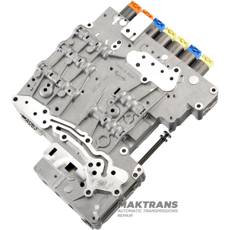 Valve body complete with solenoids (new) ZF 6HP21, 6HP21X, 6HP28, 6HP28X (M-Shift) — separator plate A063 (1068327210), 1068427234, 1068427237