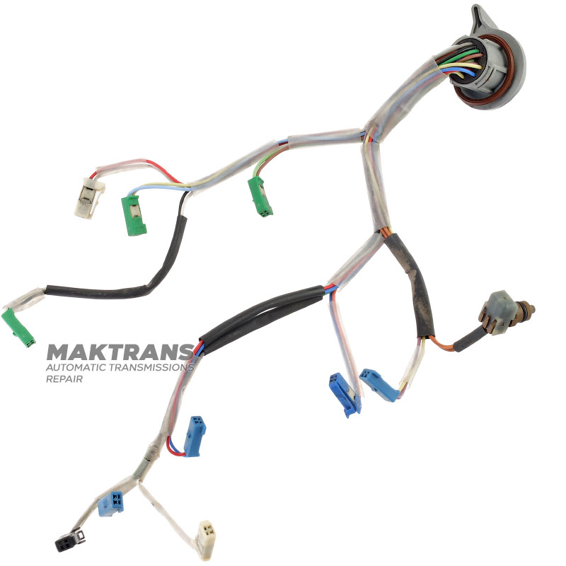 Wiring for hydraulic unit Aisin Warner AW TF-80SC, AWTF-81SC — 1 temperature sensor, 10 connectors (3 green connectors, 4 blue connectors, 2 white connectors, 1 black)