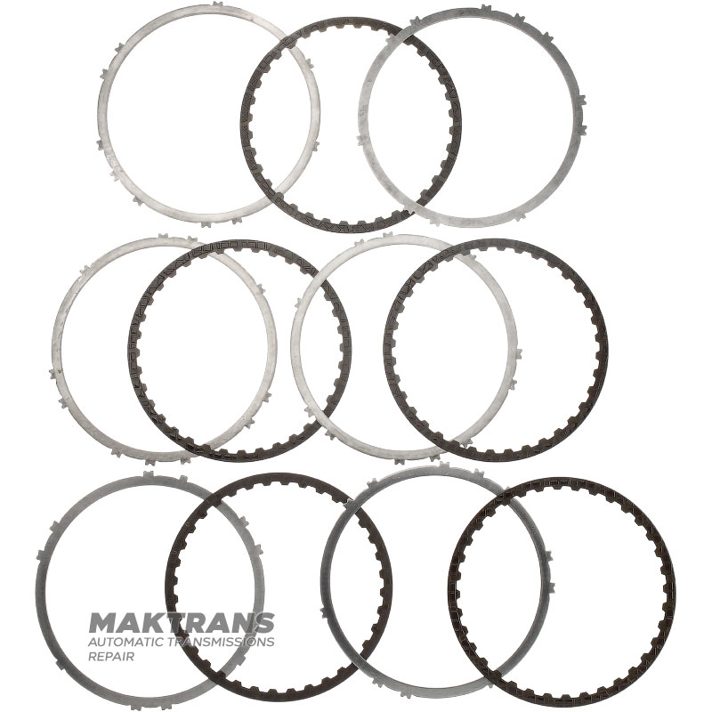 Set of steel and friction discs Low / Reverse Clutch JATCO JF018E, JF019E Hybrid - 5 friction discs, (total thickness of the set 21.85 mm)
