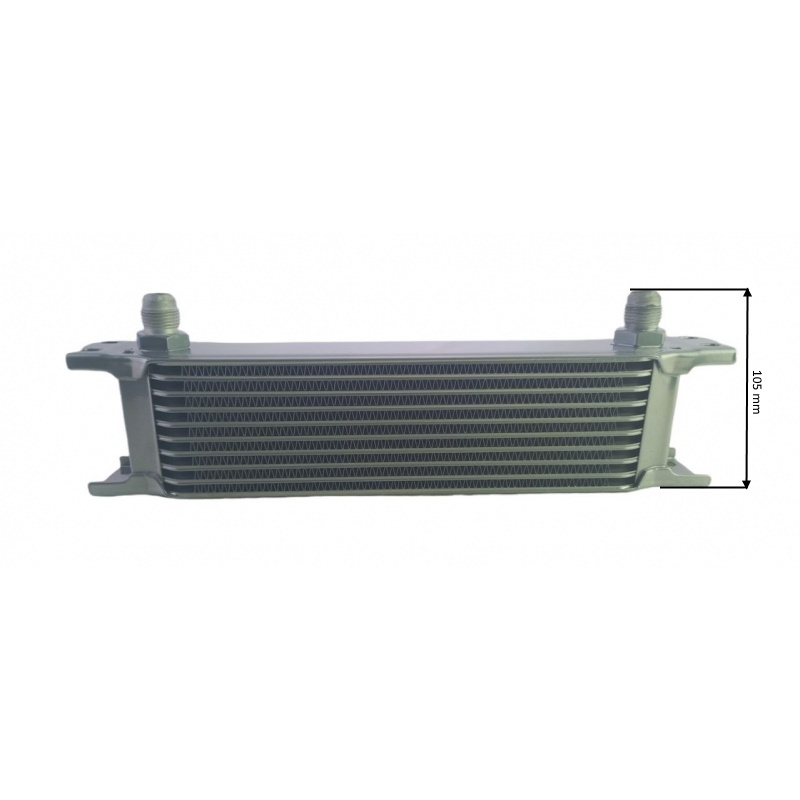 Universal oil radiator 9-row 3/4"x16 Fitting AN8 complete with fastening and fittings for connection.