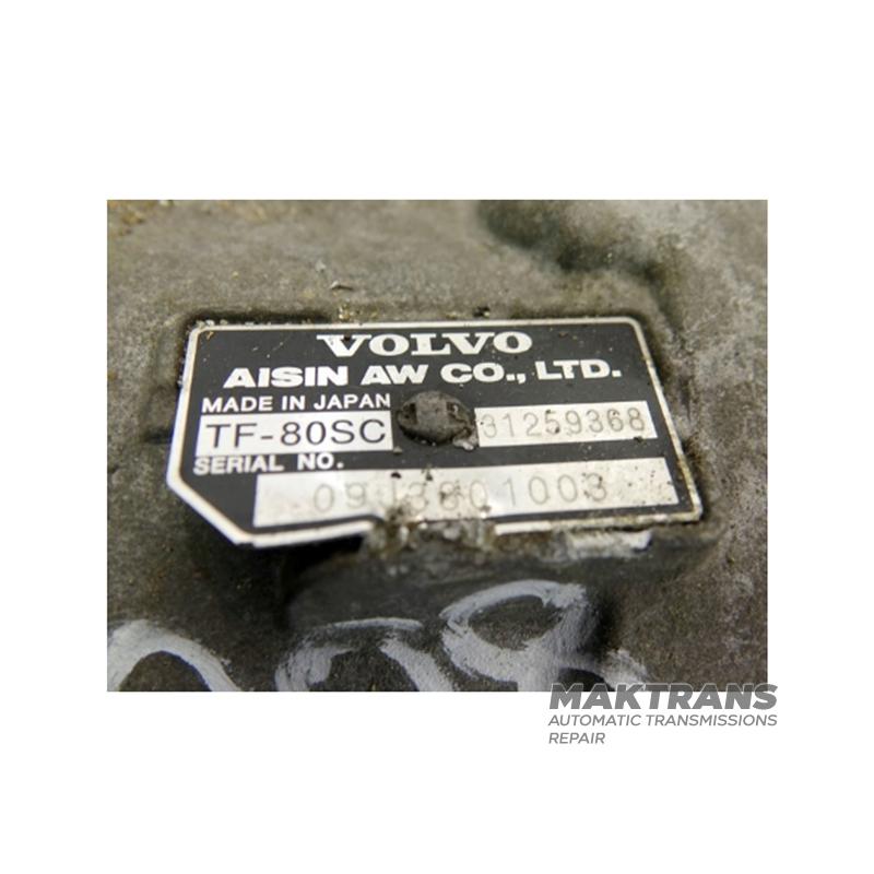 Automatic transmission complete with torque converter TF-80SC (AF40) 2WD — 31259368 (Volvo V70 3 2.4L)