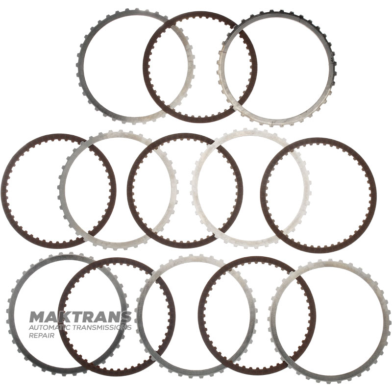 Set of steel and friction discs K38 Clutch Mercedes-Benz 725.0 - A7252721100, A7252728302, 6 friction discs (total thickness of the set 30.50 mm)