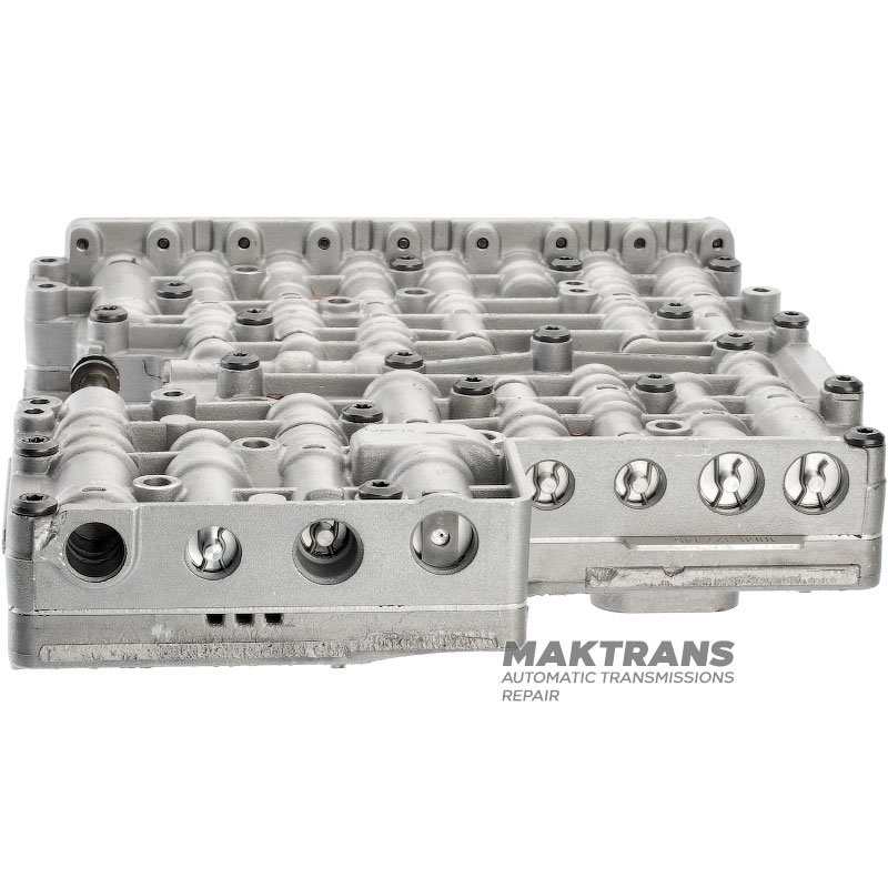 Valve body (without solenoids) ZF ZF 6HP19, 6HP26, 6HP32 (Gen1), separator plate AB 036 (1068 327 145), interchangeable with AB 051 (1068 327 179), M-Shift — used, unrestored
