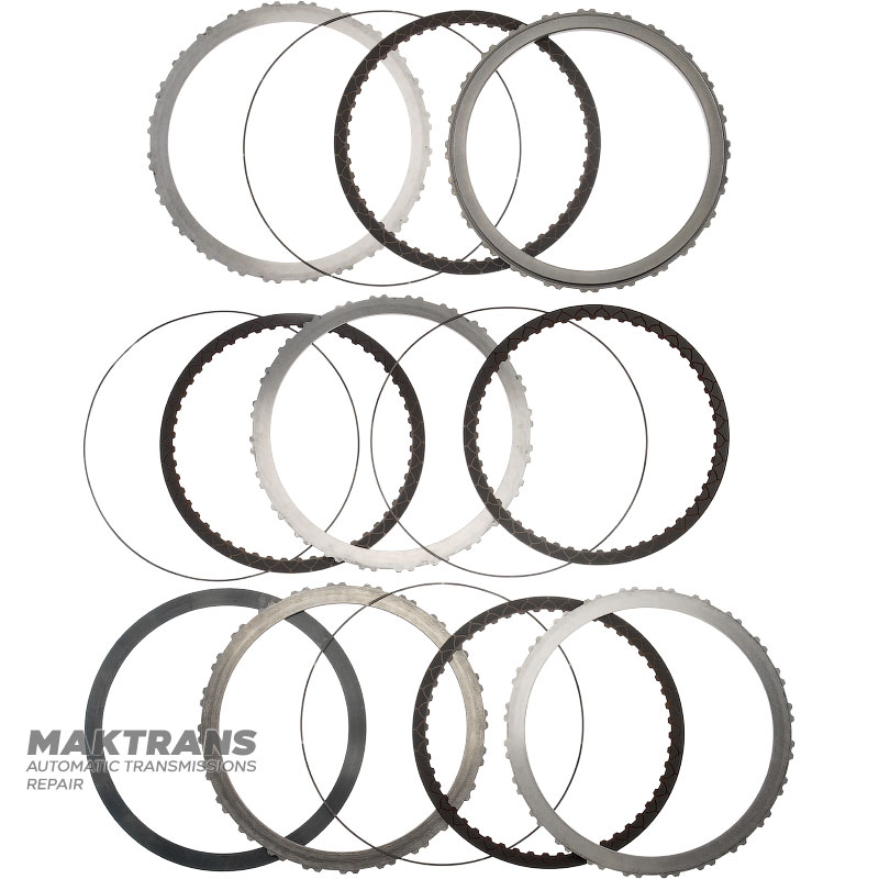 Set of steel and friction discs A Brake FORD 10R140 LC3Z-7F219-A, LC3Z-7F220-A - 4 friction discs (total thickness of the set 25 mm)