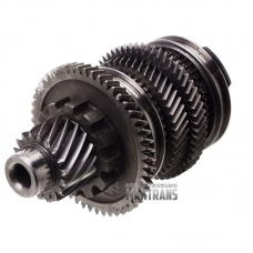 Output shaft #2 DCT250 (DPS6) complete with gears - 18 teeth (ext.Ø 55.40 mm), 52 teeth (ext.Ø 128.40 mm), 48 teeth (ext.Ø 102.85 mm), 56 teeth (ext.Ø117.85 mm)