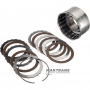 Drum DIRECT Clutch FORD A4LD, 4R44E, 4R55E, 5R55E, 5R55N, 5R55S, 5R55W, XL2P-7D047-CB - 5 friction discs (total thickness of the set 20.55 mm)