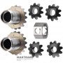 Set of half-axle gears (2 pcs.) and satellites (4 pcs.) Aisin Warner AWF8G30 — outer Ø of half-axle gear 40 mm (37 splines on the inner side)