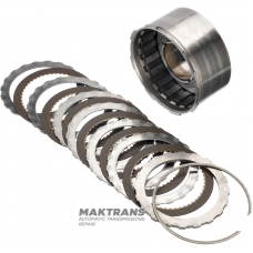 Direct Clutch Drum A4LD, 4R44E, 4R55E, 5R55E, 5R55N, 5R55S, 5R55W, 91DT-7D047-EB, 91DT-7D047-EC — 6 friction discs (total thickness of the kit 25.30 mm), with a sleeve under the hub