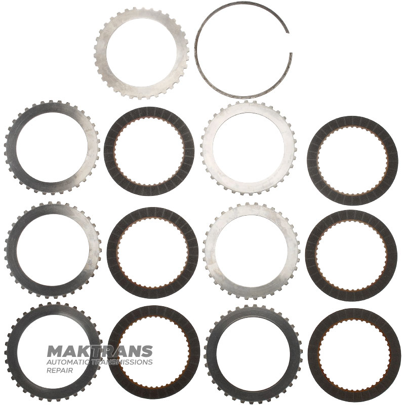 Set of steel and friction discs DIRECT Clutch FORD AOD, AODE, AODE-W, 4R70W, 4R75E, 4R75W – F6AZ-7B442-AA, F8AZ-7B164-BA, 6 friction discs, (total thickness of the set 27.55 mm)