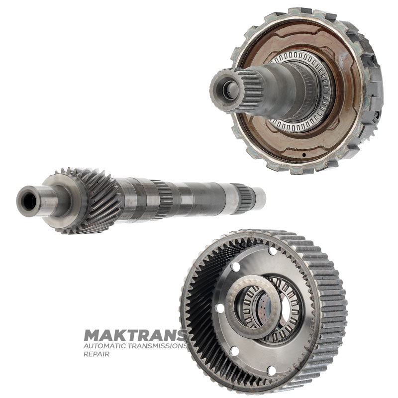 Rear planetary gear, output shaft TOYOTA / LEXUS A750 E/F, A760 E/F 3576060060 — shaft length 100 mm, 23 splines (outer Ø 30.45 mm, length of splined part of shaft 26 mm), 4 satellites (19 teeth on satellites)