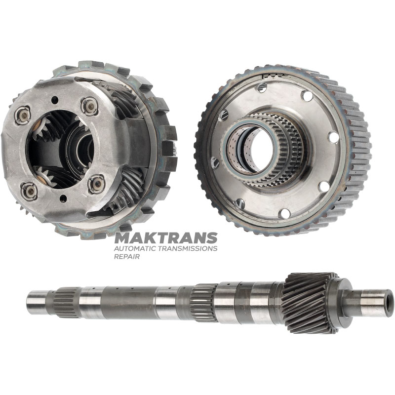 Rear planetary gear, output shaft TOYOTA / LEXUS A750 E/F, A760 E/F 3576060060 — shaft length 100 mm, 23 splines (outer Ø 30.45 mm, length of splined part of shaft 26 mm), 4 satellites (19 teeth on satellites)
