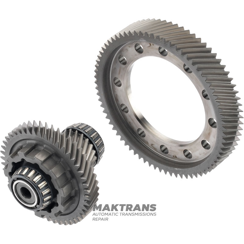 Main differential pair (20*73, 46) TOYOTA U760E — helical differential gear 73 teeth (outer Ø 207.90 mm), intermediate shaft 20 teeth (outer Ø 62 mm) / 46 teeth (outer Ø 142.15 mm)