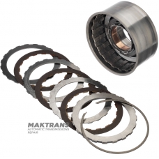 Overdrive Clutch Drum A4LD, 4R44E, 4R55E, 5R55E, 5R55N, 5R55S, 5R55W FOTZ-7L669-A - Drum with sleeve, 3 friction discs (total thickness of the set 15.55 mm)