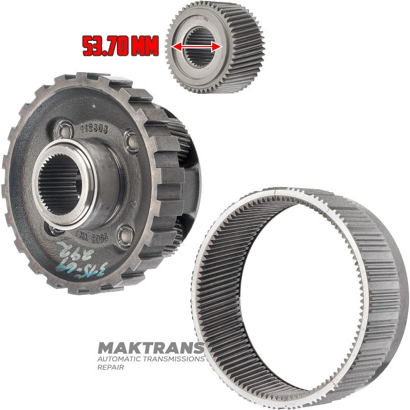 Rear planetary gear ALLISON 1000 - sun gear 49 teeth (for bearing 53.70 mm), 4 satellites (27 teeth, external Ø 43.65 mm), 29541008, 24279272, 29539512