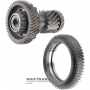 Set of helical gears for differential drive TOYOTA UA80E, UA80F — drive gear 56 teeth (outer Ø 153.80 mm), intermediate shaft 16 teeth (outer Ø 64.60 mm) / 44 teeth (outer Ø 123.90 mm)