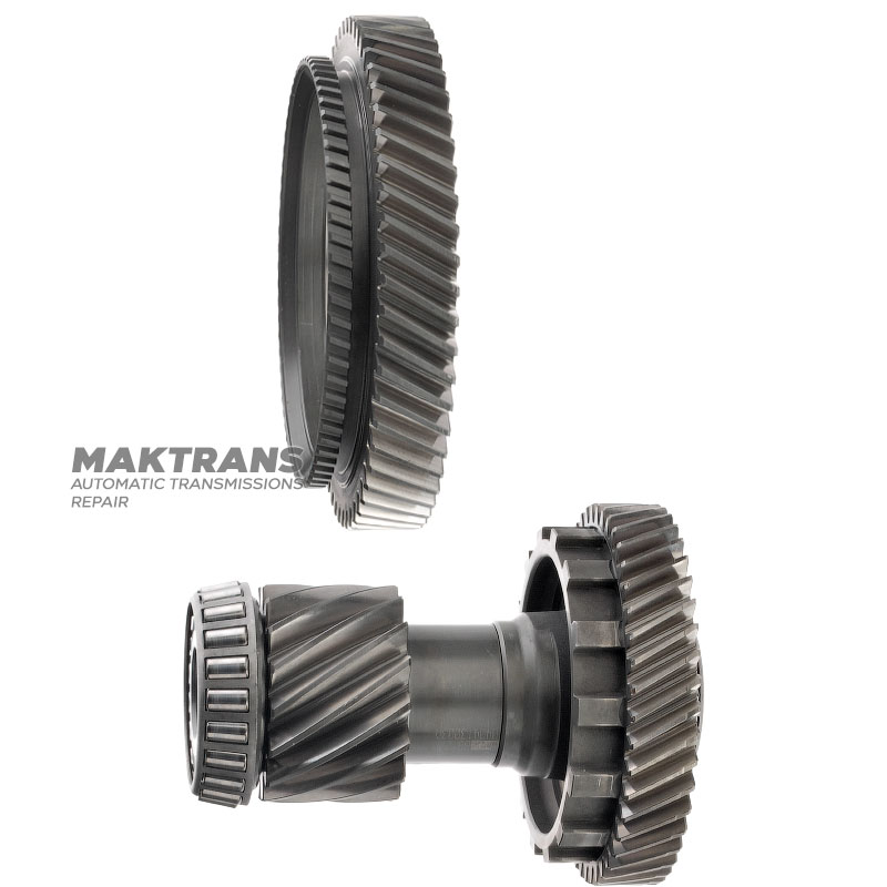 Set of helical gears for differential drive TOYOTA UA80E, UA80F — drive gear 56 teeth (outer Ø 153.80 mm), intermediate shaft 16 teeth (outer Ø 64.60 mm) / 44 teeth (outer Ø 123.90 mm)