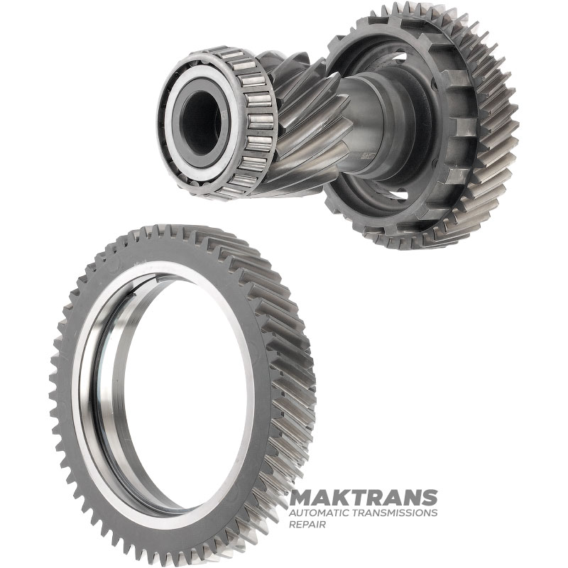 Set of helical gears for differential drive TOYOTA UA80E, UA80F — drive gear 56 teeth (outer Ø 153.80 mm), intermediate shaft 16 teeth (outer Ø 64.60 mm) / 44 teeth (outer Ø 123.90 mm)