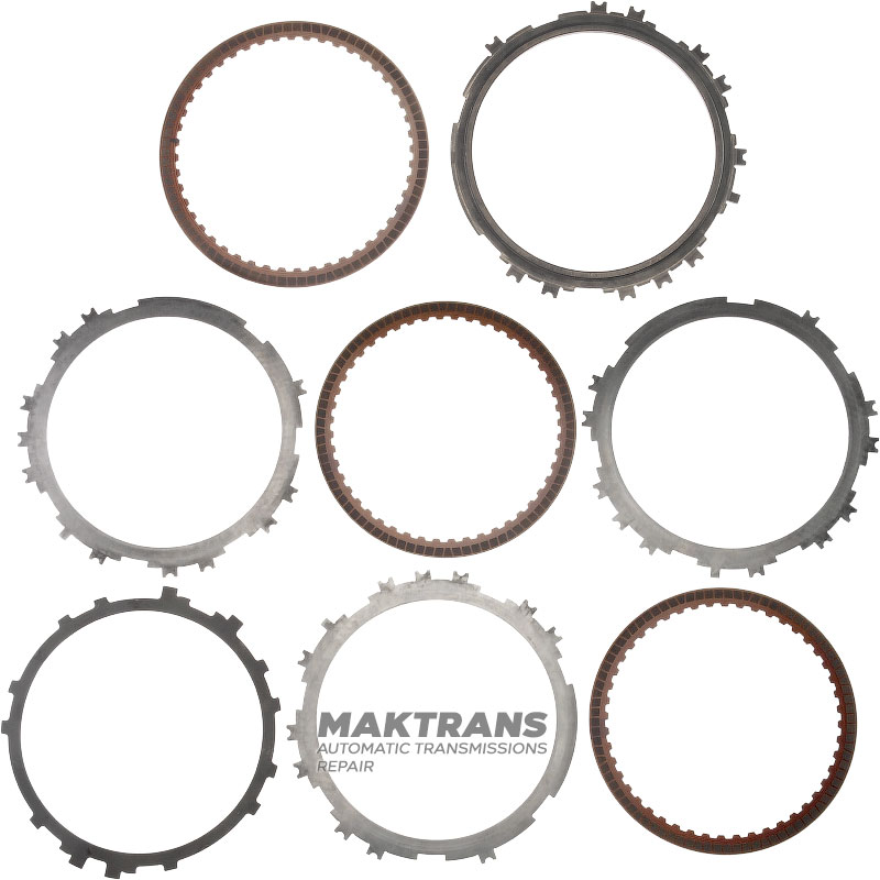 Set of steel and friction discs Low/Reverse Brake GM 6T30, 6T31 - 3 friction discs (total thickness of the set 15.80 mm), 24231764, 24261224