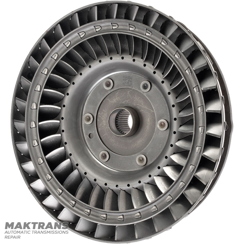 Turbine wheel, spring damper of hydraulic converter ZF 8HP55A AUDI 4.0 TFSI, 1087322223 (N140), 0BK323571G — (blade marking 000276, outer Ø 254.35 mm)