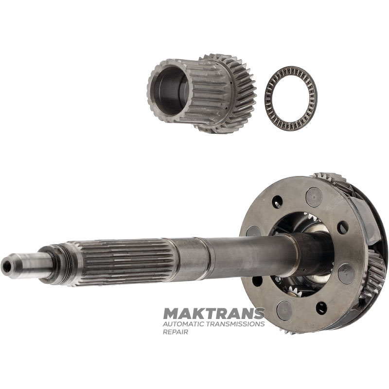 Rear planetary gear, output shaft Mercedes-Benz 722.3 A1262720007, A1262701743 — overall length 346 mm (27 splines, outer Ø 29.30 mm), 4 satellites (21 teeth, outer Ø 37.60 mm)