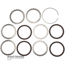 Set of steel and friction discs LOW / REVERSE Clutch ZF 4HP22, ZF 4HP24, ZF 4HP24A - 4 friction discs (total thickness 18.50 mm)