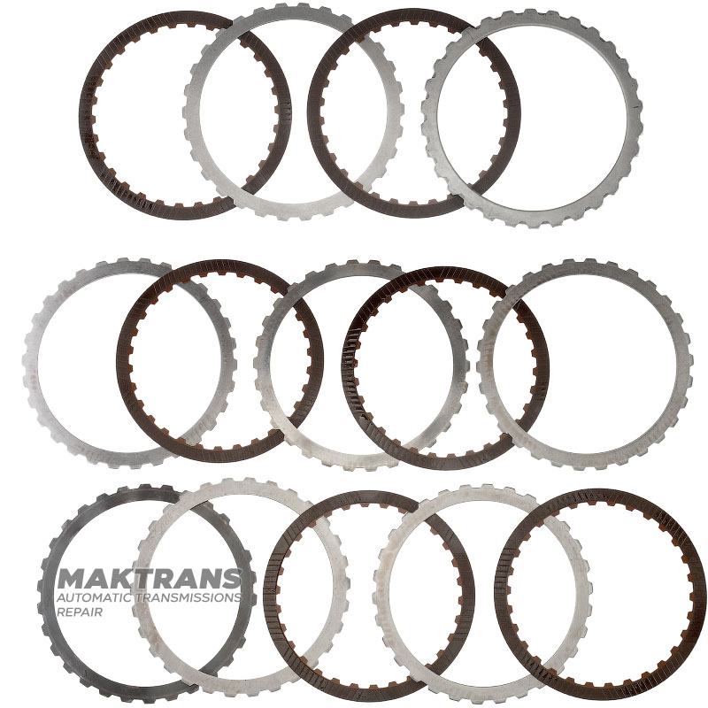 Set of steel and friction discs LOW / REVERSE Brake FORD 6R60, 6R80 - 6 friction discs (total thickness 25.60 mm)