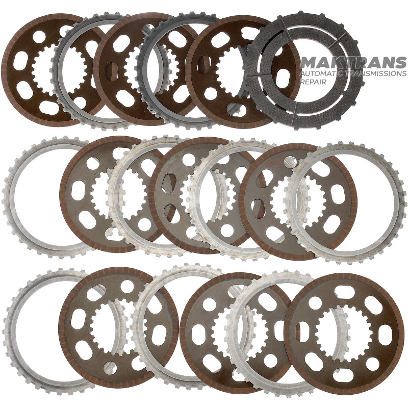 BorgWarner BW4440 Steel and Friction Plate Kit - 9 Friction Plates (Total Kit Thickness 29.90mm), CHRYSLER 300 V6 3.6L, 845RFE Transmission