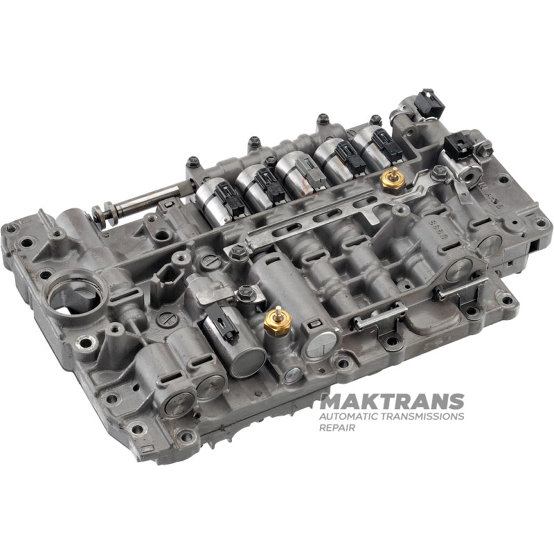 Valve body complete with solenoids (untested) Aisin Warner TR-60SN / VAG 09D - separator plate A-6, 2 ports, with pressure sensors
