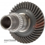 Input shaft with hypoid gear of angular reduction gear (transfer case) TOYOTA UB80E, UB80F — 4120152010, 9036656004, 9036645038, 44 splines (outer Ø 45.20 mm), gear 41 teeth (outer Ø 142.90 mm)