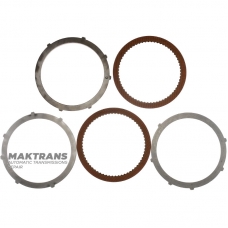 Overdrive Clutch Steel and Friction Disc Set FORD E4OD — E9TZ-7B164-A, E9TZ7B164A, E9TZ-7B442-A, E9TZ7B442A (2 friction discs, support disc thickness 12.50 mm)